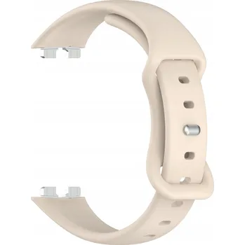 Řemínek na hodinky Béžový silikonový řemínek pro Huawei Band 8, 9 a 10 s kovovým uchycením