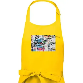 Kuchyňská zástěra Otrhaná nástěnka - Dámská zástěra na vaření - Univerzální velikost ( Žlutá )