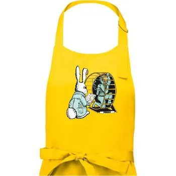 Kuchyňská zástěra Pokusy na lidech (Pecka Design) - Dámská zástěra na vaření - Univerzální velikost ( Žlutá )