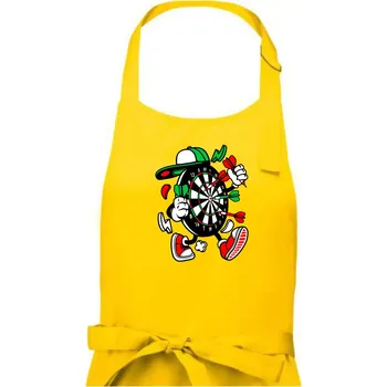 Kuchyňská zástěra Šipkař kreslený terč - Dámská zástěra na vaření - Univerzální velikost ( Žlutá )