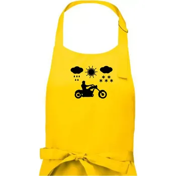 Kuchyňská zástěra Motorkář za každého počasí - chopper - Dámská zástěra na vaření - Univerzální velikost ( Žlutá )