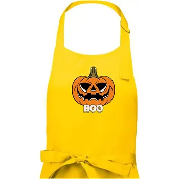 Kuchyňská zástěra Halloween dýně - Dámská zástěra na vaření - Univerzální velikost ( Žlutá )