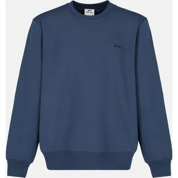 Pánský svetr Slazenger Fleece Crew Sweater Mens Steel Blue XL