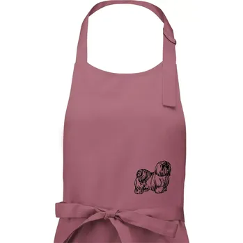 Kuchyňská zástěra Shih-tzu - chlupatý - Dámská zástěra na vaření - Univerzální velikost ( Starorůžová )