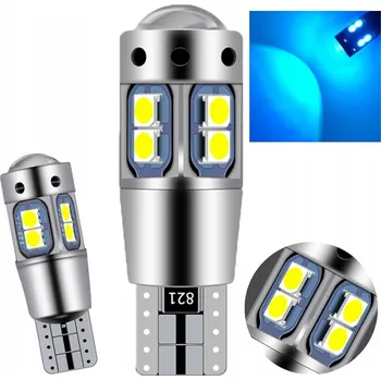 Autožárovka LED žárovka W5W T10 12-24V CANBUS IP65 ALU LENS KEBOSI, barva LED: ICE BLUE (ledově modrá)