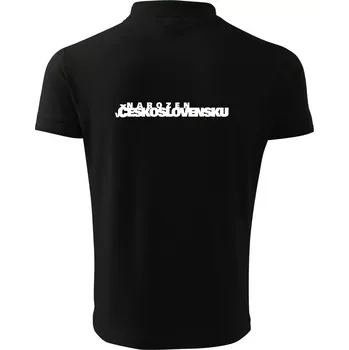 Pánská košile Nápis - Narozen v Československu - Polokošile pánská Pique Polo 203 - 5XL ( Černá )
