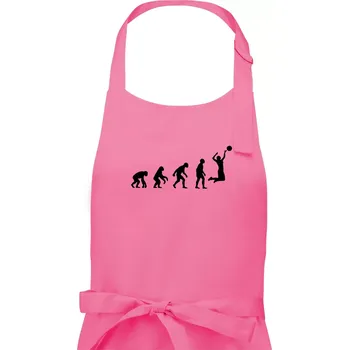 Kuchyňská zástěra Evoluce volejbal žena - Dámská zástěra na vaření - Univerzální velikost ( Růžová )