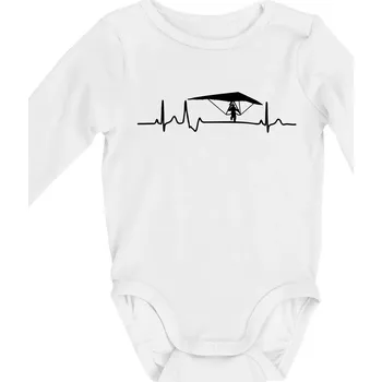 Kojenecký body EKG rogalo - Body kojenecké s dlouhým rukávem - Dlouhý r. do 3 měs ( Bílá )