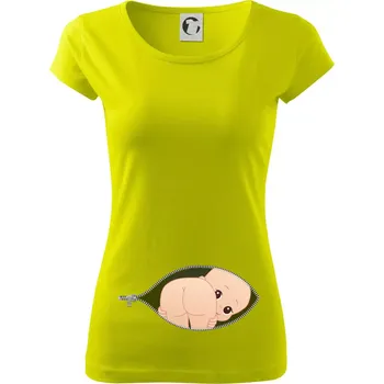 Dámské tričko Miminko a zadeček (Hana-creative) - Dámské triko Pure - M ( Limetková )