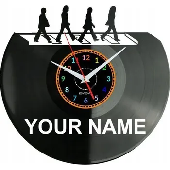 Hodiny Liverpool Rocková Kapela Tvé Jméno Nástěnné Hodiny Vinylová Deska Moderní Dekorace