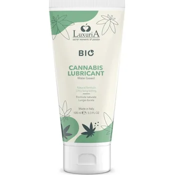 Lubrikační gel Luxuria BIO Cannabis Lubricant 100 ml, lubrikant na vodní bázi s extraktem z konopí