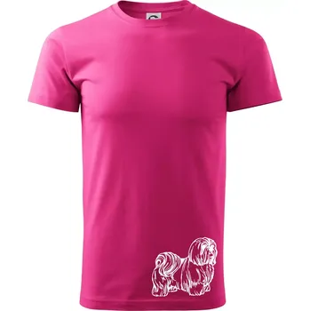 Pánská móda Shih-tzu - chlupatý - Klasické pánské triko vyšší gramáže - L ( Purpurová )