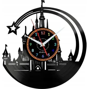 Hodiny WALT DISNEY HRAD HODINY NÁSTĚNNÉ VINYLOVÁ DESKA DÁREK PAMÁTKA NAROZENINY DL
