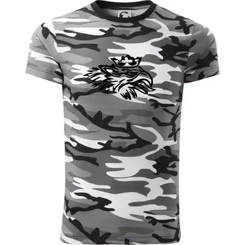 Pánské tričko Rozezlený orel - Army CAMOUFLAGE - XL ( Šedý maskáč )
