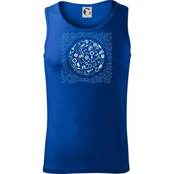 Námořní ikony a ryby - Tílko pánské Core - S ( Královská modrá )