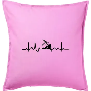 Polštář Ekg horník - Polštář 50x50 - 50x50 - Pouze potah ( Růžová )