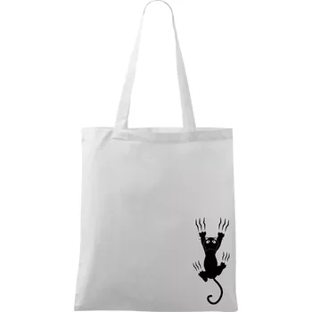 Kočka visící - Taška bavlněná - 42 x 38 cm ( Bílá )