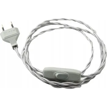 elektrický kabel Šedý kabel v opletu s koncovkou, délka 1,50 m