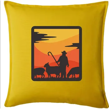 Polštář Pastevec ovcí - čtverec - Polštář 50x50 - 50x50 - Pouze potah ( Žlutá )