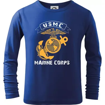 Chlapecké tričko Usmc marines corps - Triko dětské Long Sleeve - 104-110cm / 3-4 roky ( Královská modrá )