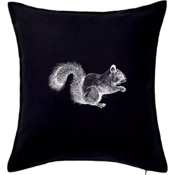 Polštář Veverka kresba - Polštář 50x50 - 50x50 - Pouze potah ( Černá )