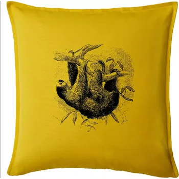Polštář Lenochod kreslený - Polštář 50x50 - 50x50 - Pouze potah ( Žlutá )