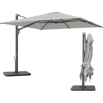 Stínicí technika Hliníkový konzolový slunečník 3x3 m | světle šedý