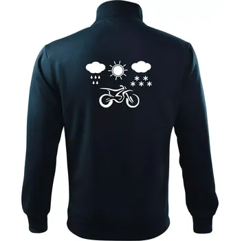 Pánská mikina Motorkář za každého počasí - enduro - Mikina bez kapuce Adventure - L ( Námořní modrá (velmi tmavá - téměř černá) )