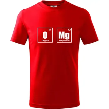 Chlapecké tričko Tabulka OMG O MG - Tričko dětské bavlněné - 98 cm / 2 roky ( Červená )