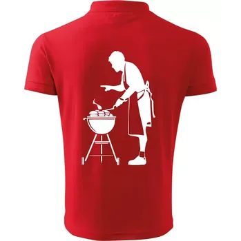 Pánská košile Grilování - Kuchař - Polokošile pánská Pique Polo 203 - 5XL ( Červená )