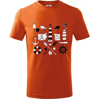 Chlapecké tričko Ikony - mořeplavec - Tričko dětské bavlněné - 146 cm/10 let ( Oranžová )