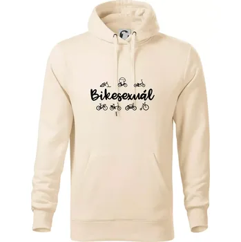 Pánská mikina Bikesexuál - Mikina pánská Cape s kapucí - L ( Mandlová )