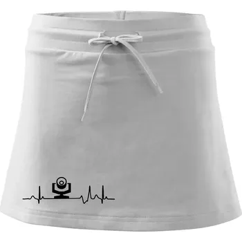Dámská sukně Ekg osvětlovač - robo hlava - Sportovní sukně - two in one - XS ( Bílá )