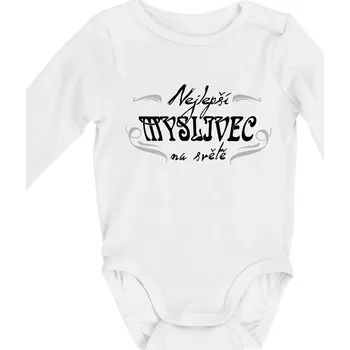 Nejlepší myslivec - Body kojenecké s dlouhým rukávem - Dlouhý r. 3-6 měs ( Bílá )