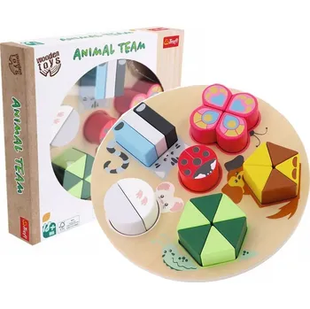 Dřevěná hračka Trefl Dřevěná Hračka - Zvířecí tým 61637