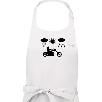 Kuchyňská zástěra Motorkář za každého počasí - chopper - Dámská zástěra na vaření - Univerzální velikost ( Bílá )