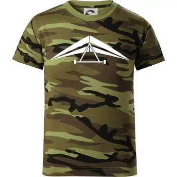 Rogalo jednoduché - Dětské maskáčové triko - 104-110cm / 3-4 roky ( Zelený maskáč )