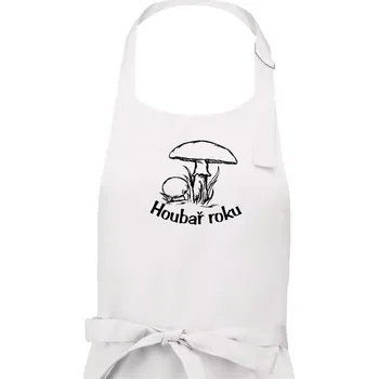 Kuchyňská zástěra Houbař roku - Pánská zástěra na vaření - Univerzální velikost ( Bílá )