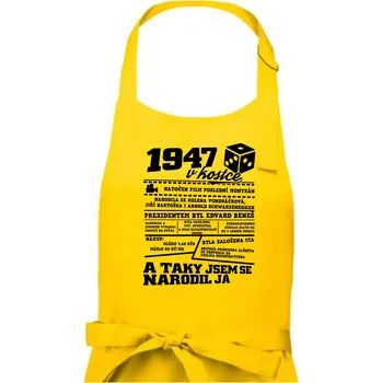 Kuchyňská zástěra 1947 v Kostce - Pánská zástěra na vaření - Univerzální velikost ( Žlutá )