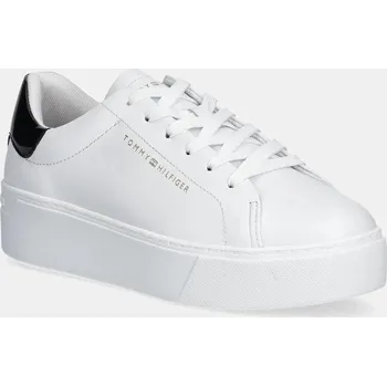 Dámské tenisky Kožené tenisky Tommy Hilfiger CHIC PLATFORM CUPSOLE PATENT FW0FW08681 bílá 00X, EUR 39