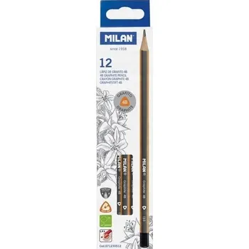 Grafitová tužka Tužka bez gumy Milan 4B 12 ks