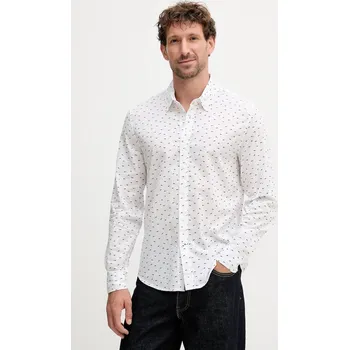 Pánská košile Bavlněná košile Pepe Jeans pánská, bílá barva, slim, s klasickým límcem, PM3090845 00A, vel. XXL