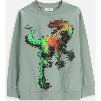 Dětské bavlněné tričko s dlouhým rukávem Coccodrillo ZC5143102VBA zelená 97X, vel. 110