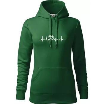 Dámská mikina Ekg ovce - Mikina dámská Cape s kapucí - 2XL ( Lahvově zelená )