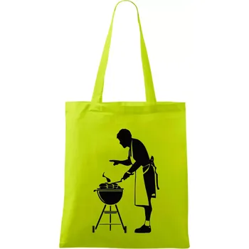 Grilování - Kuchař - Taška bavlněná - 42 x 38 cm ( Limetková )