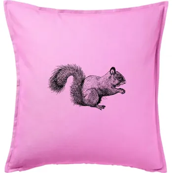 Polštář Veverka kresba - Polštář 50x50 - 50x50 - Pouze potah ( Růžová )