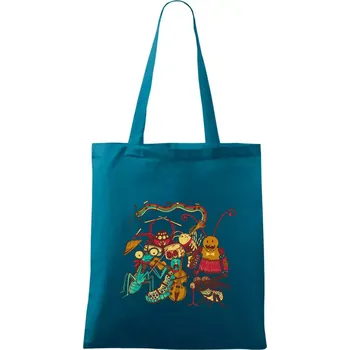 Nákupní taška Muzikanti vyhrávají (Pecka Design) - Taška bavlněná - 42 x 38 cm ( Petrolejová )