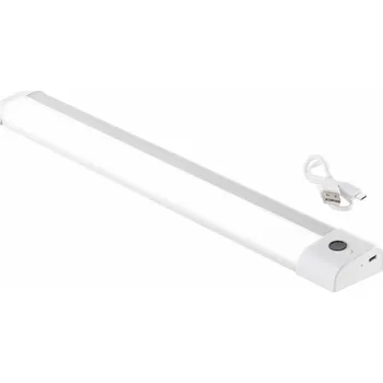 FAN EUROPE Nabíjecí podlinkové LED svítidlo BLAM, bílá/stříbrná hliník, LED 1,7 W, 150 lm, 3000 K, s IR senzorem, dobíjecí