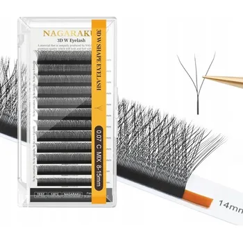 Péče o řasy a obočí Řasy Nagaraku 3D W-shape C, 0.07, 10 mm