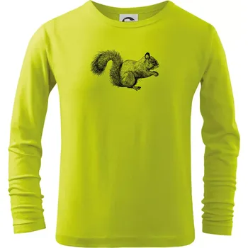 Chlapecké oblečení Veverka kresba - Triko dětské Long Sleeve - 134 cm/8 let ( Limetková )